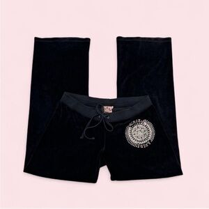 Juicy Couture Black Velour Trousers with Embellishment